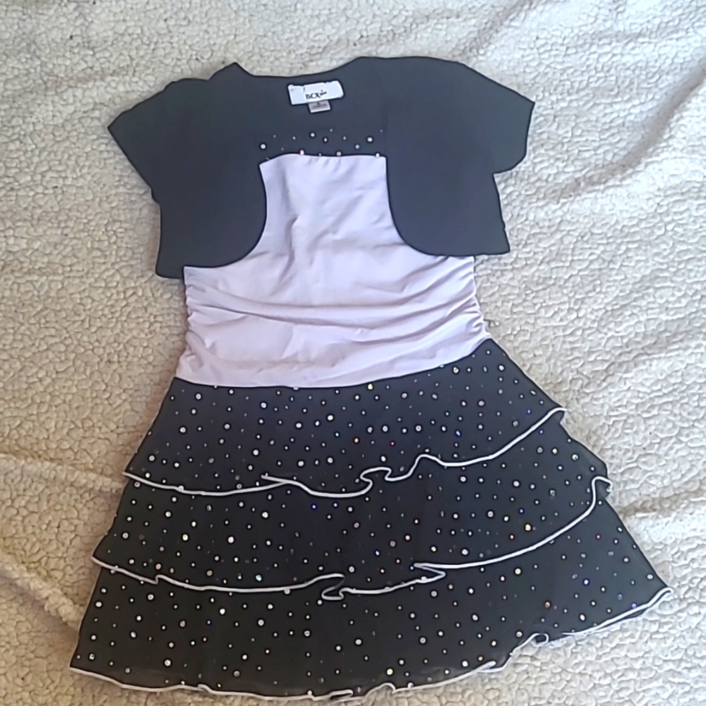 Girls formal black and white dress